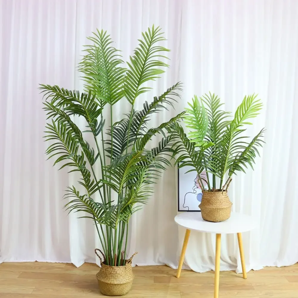 Large Artificial Palm Tree Tall Fake Plants Tropical Monstera Branch Green Plastic Leaves For Home Garden Outdoor Decor Leaf Ivy