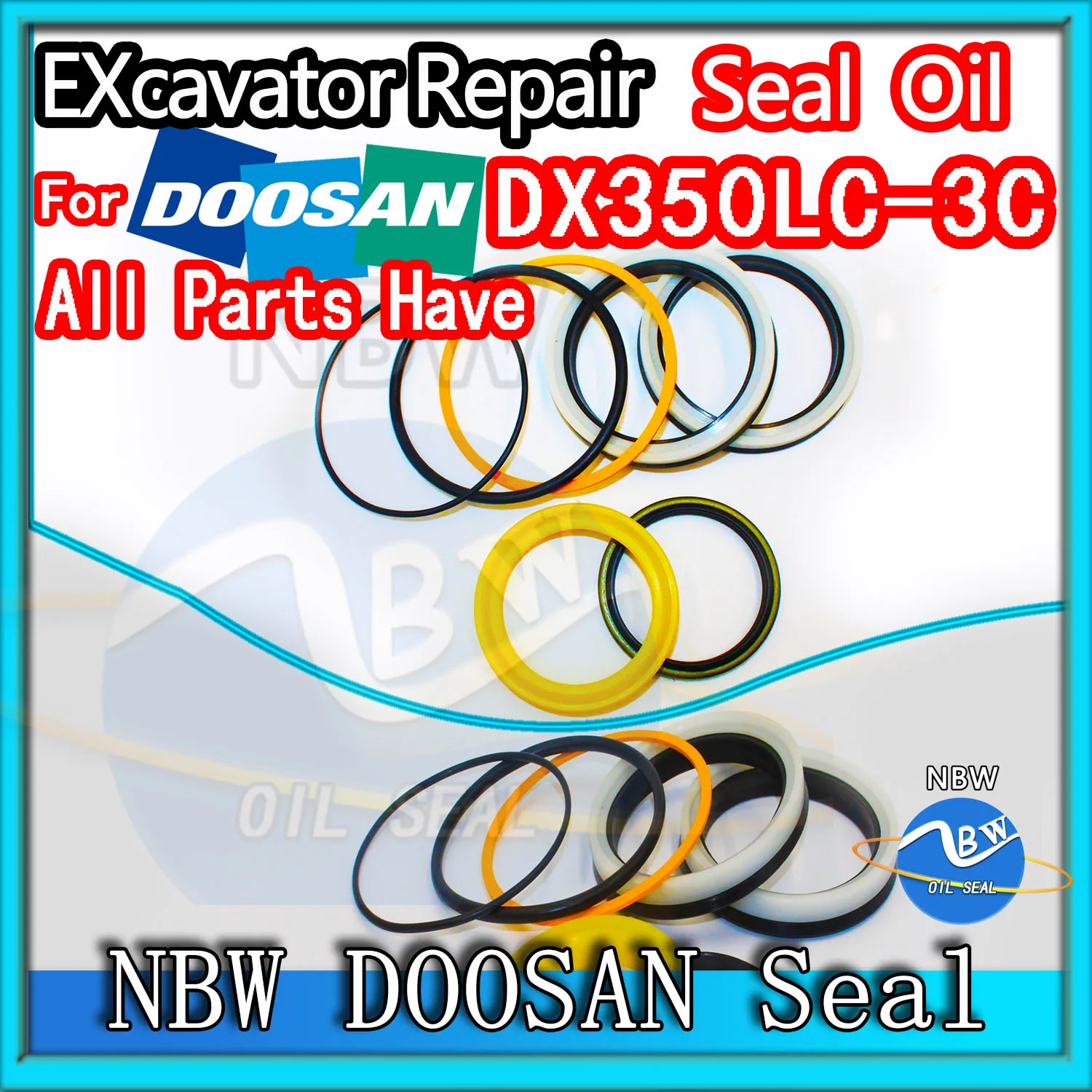 

For Doosan DX350LC-3C Excavator Oil Seal Kit High Quality Repair DX350LC 3C Rebuild Parts MOTOR Piston Rod Shaft Replacement