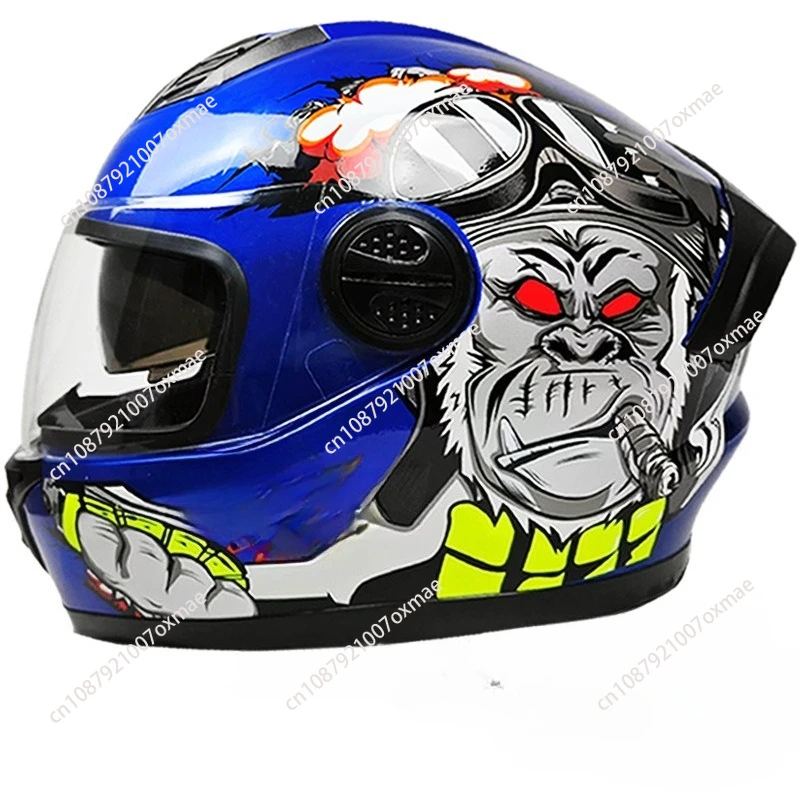 

Double lens electric car full helmet men and women four seasons universal helmet