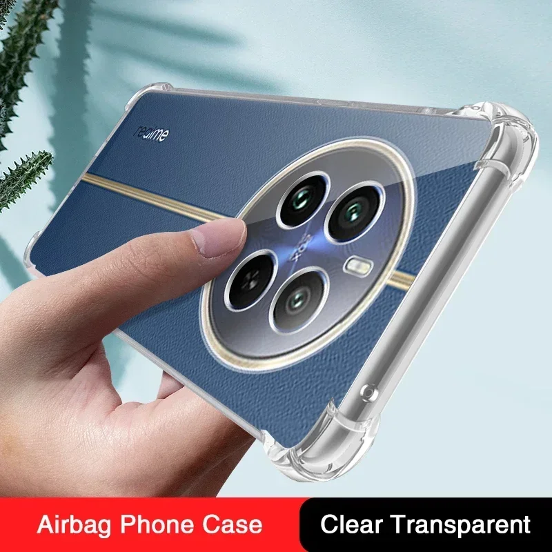 럭셔리 클리어 에어백 휴대폰 케이스, Realme 13 Pro Plus 4G 5G Realme13 13ProPlus 360 소프트 낙하 방지 에어백 커버, 충격 방지 아머