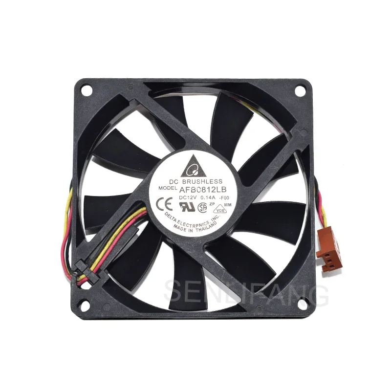 

8CM Fan AFB0812LB 8015 DC 12V 0.14A 3Lines Well Tested Server Inverter Blower Axial Cooler For DELTA