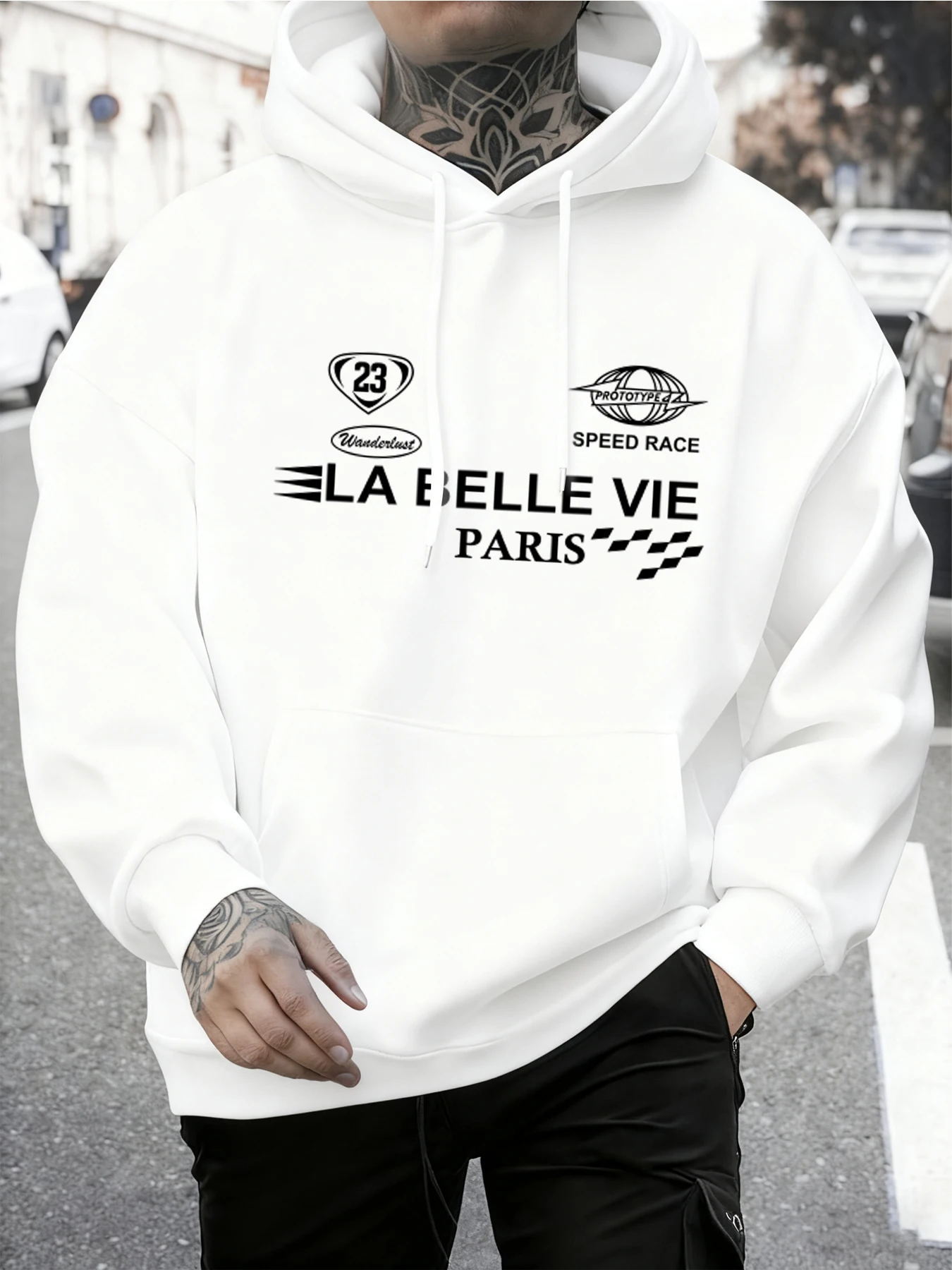 La Belle Vie Paris Druck Männer Streetwear Fashion Casual Kleidung Lose Fleece All-Match Pullover Unisex Herbst Grundlagen Hoodies