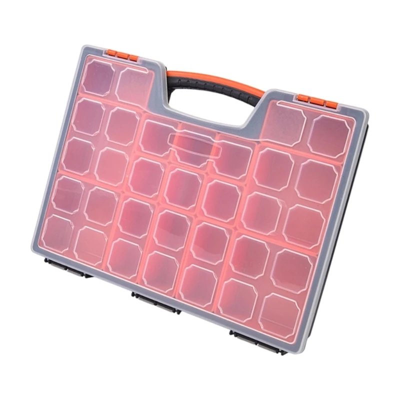 Heavy Duty Stackable Parts Tray with Movable Partitions and Latches