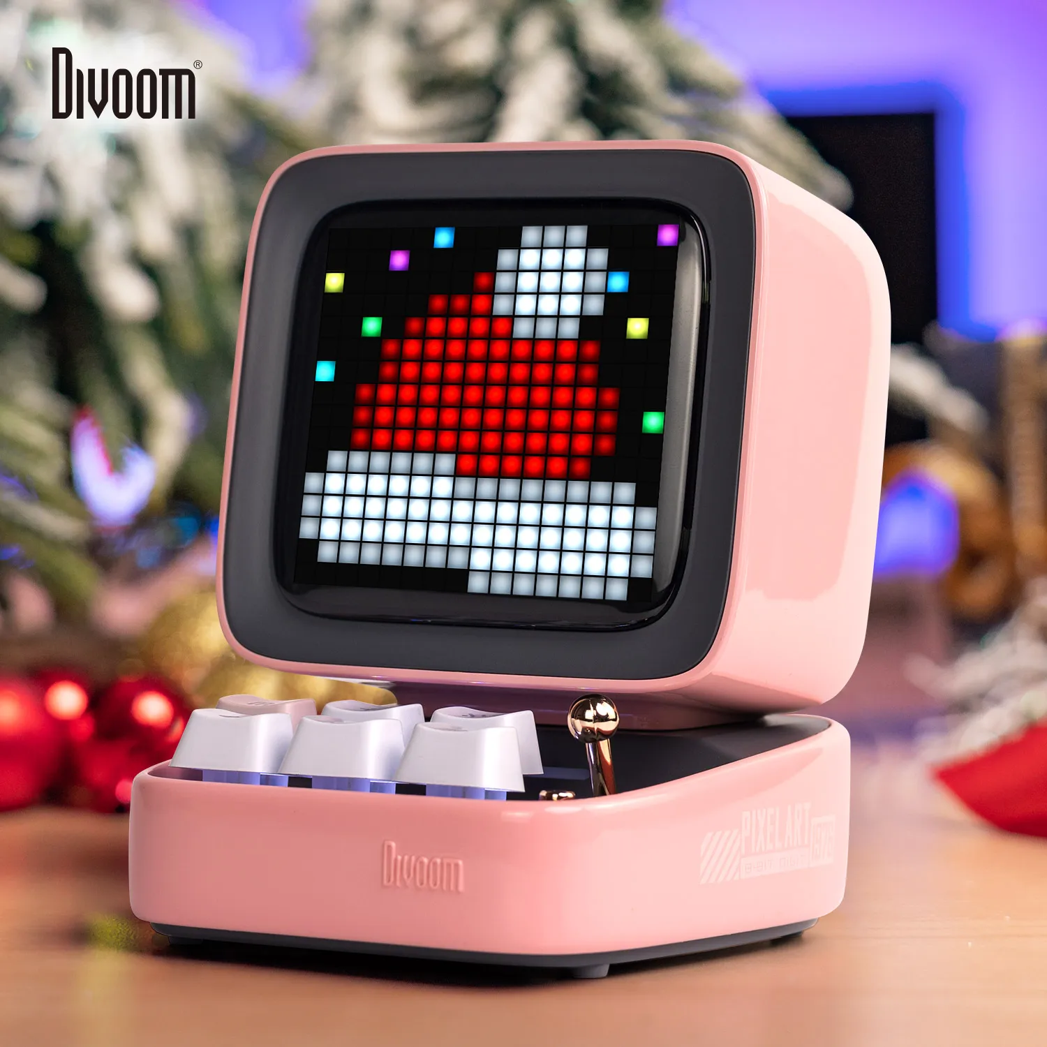 Divoom Ditoo-Pro Portable Bluetooth Speaker Retro Pixel Art Alarm Clock DIY LED Display Board, Cute Gift Home Light Decoration