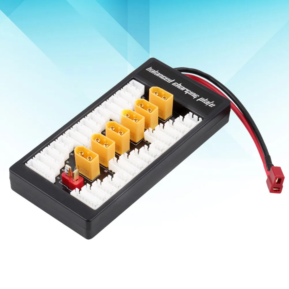 40A Parallel Charging Board for 2-6S Lipo Batteries Supports 6 Groups Simultaneous Charging with 14Awg Input 20Awg Balance Wires