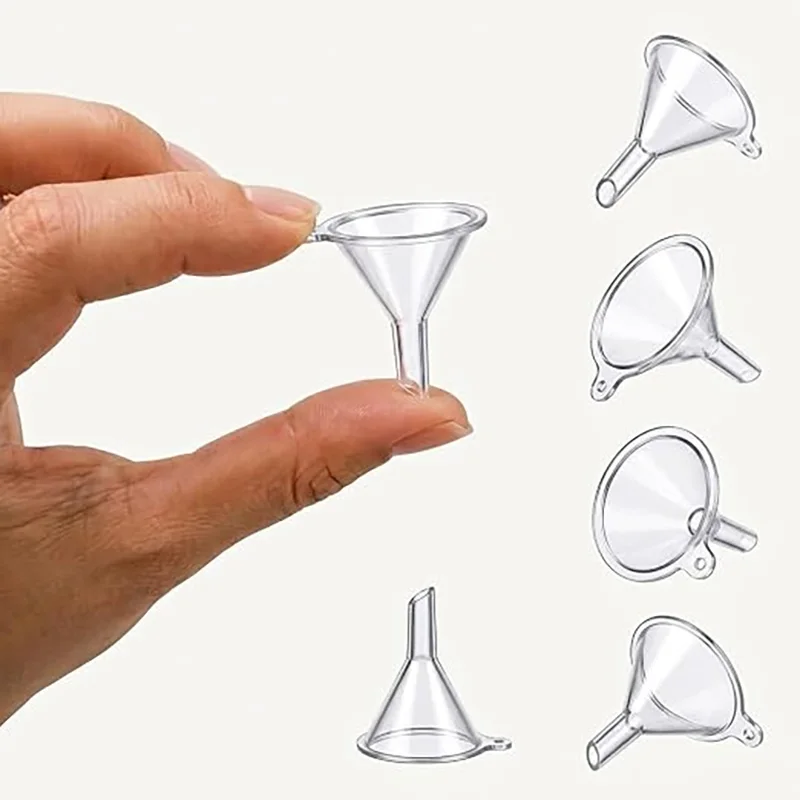 5/10/20/30/50Pcs Precision Mini Funnels 6mm Narrow Spout Essential Oils Clear Plastic Funnel For Perfume DIY & Small Bottle