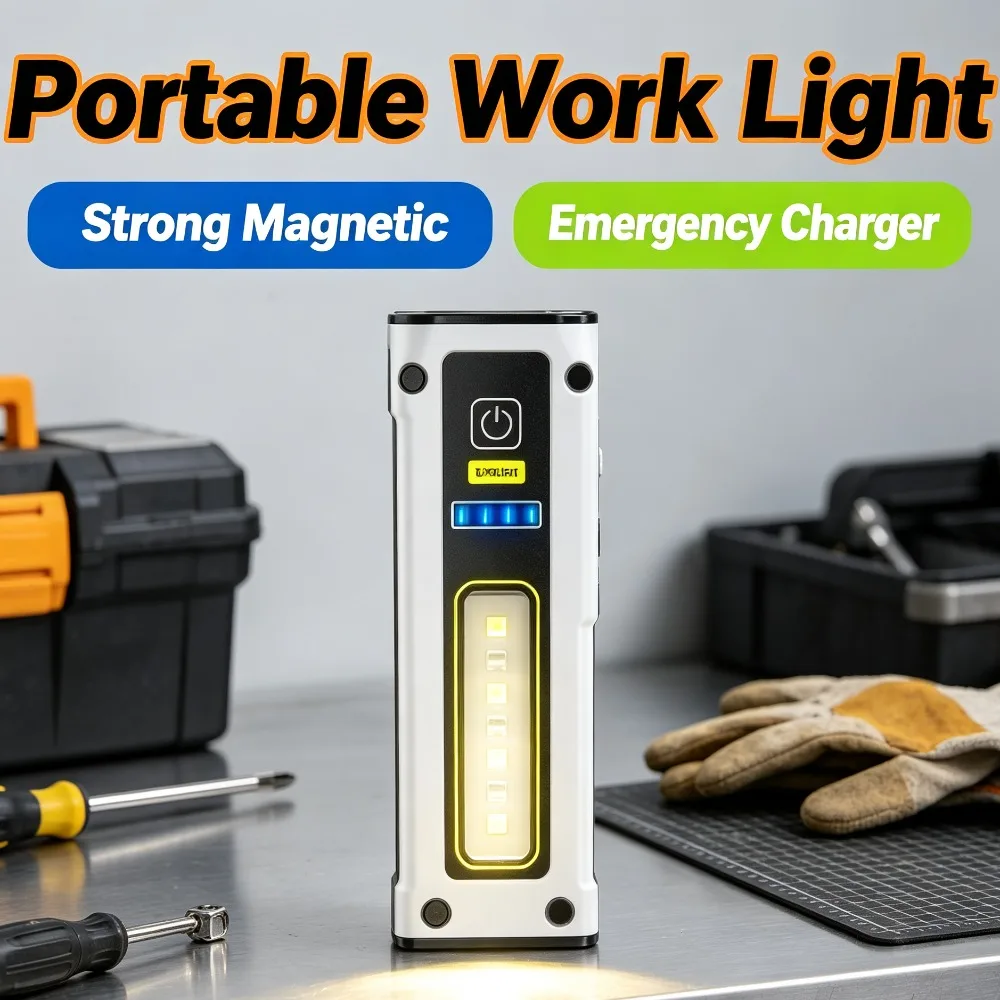 Mini Magnetic Rechargeable LED Flashlight Portable Long‑Range Powerful Torch for Outdoor Emergency Night Adventure Lighting