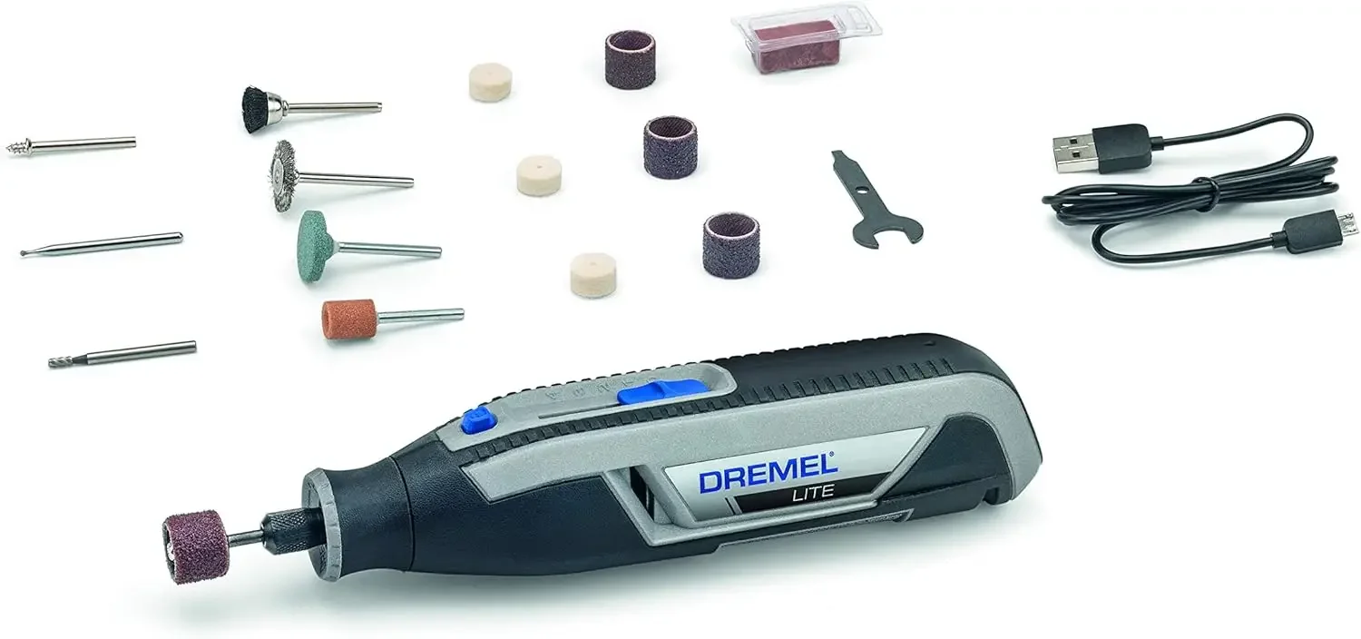 Dremel Lite 7760 Akku Multifunktionswerkzeug 3,6 V, Set mit 15 Zubehörteilen, Variable Drehzal