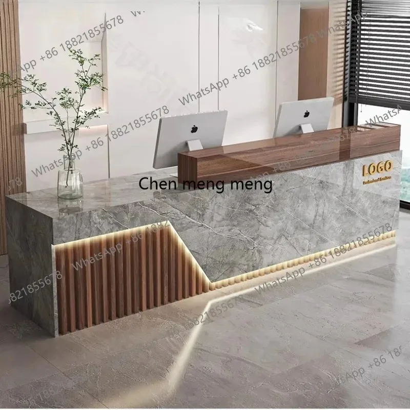 

K153 K153 Simple Salon Reception Desks Modern Decorations Beauty Office Luxury Display Escritorio De Recepcion Hotel Salon Fur