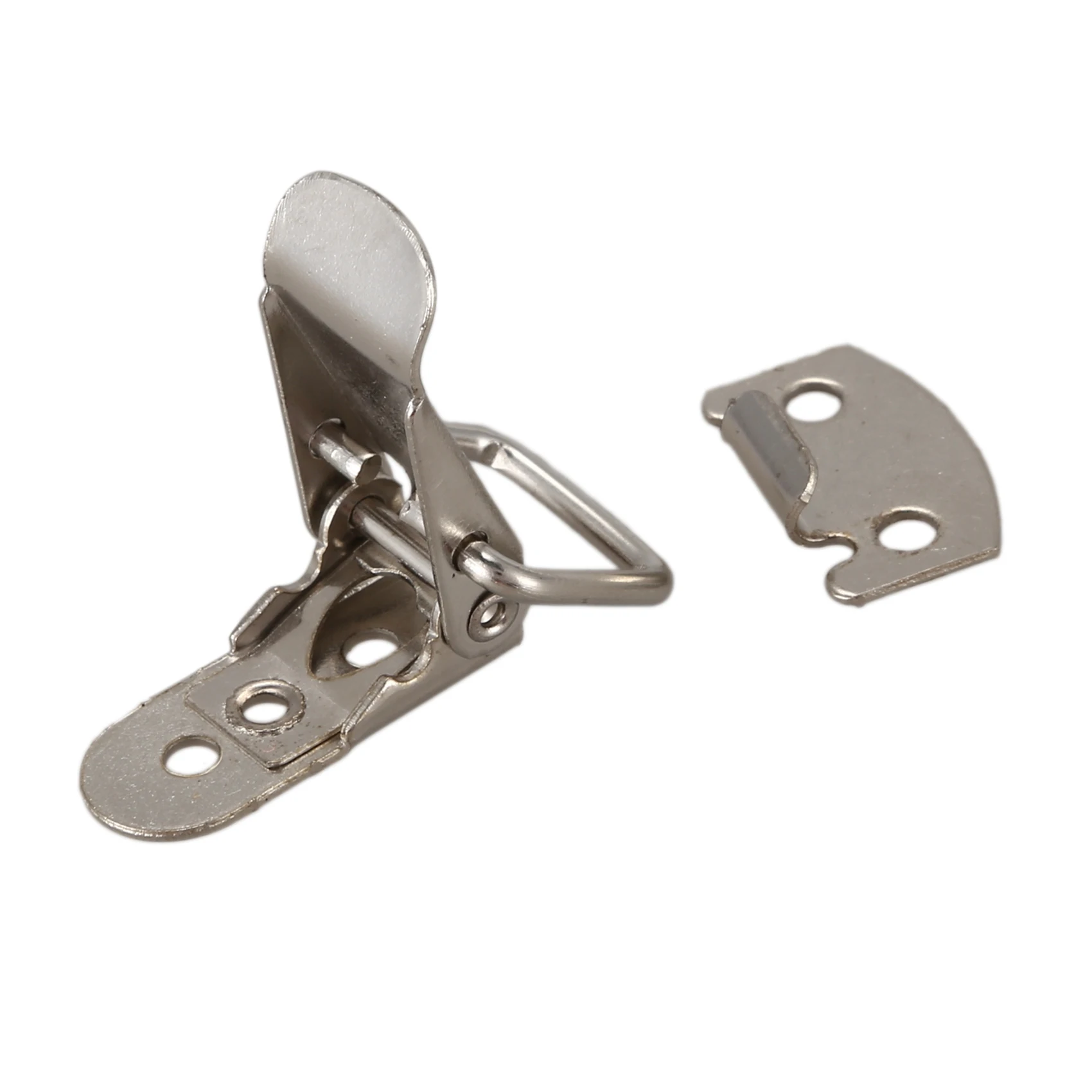 AT21-2X Silver Tone Metal Toggle Draw Latch Straight Loop Catch 1.6 Inch