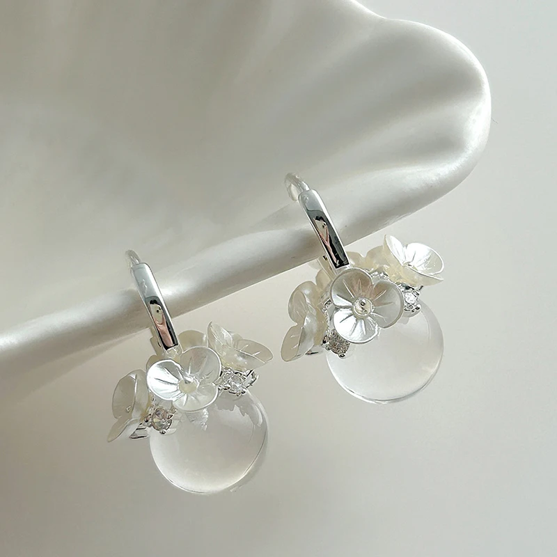 GANPUP Trendige Blumen Transparente Perlen-Ohrhänger für Damen Mode Neue Schnallen-Schmuck Geschenk Party Hochzeit серьги женски – Detail 3