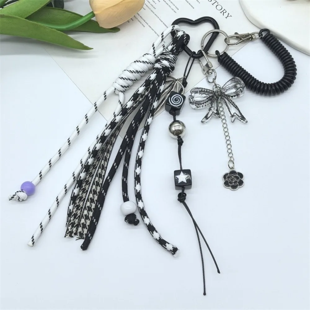 موضة الاكريليك Bowknot المفاتيح مكافحة خسر حقيبة من القماش يدويا قلادة القوس على شكل ظهره حقيبة سلسلة مفاتيح الملحقات #4