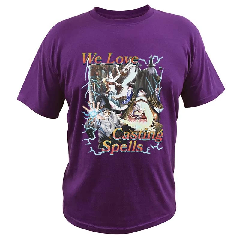 We Love Casting Spells T-shirt 2023 Popular Music Trend Humor Tee Tops 100% Cotton Unisex Summer Casual T Shirts Short Sleeve