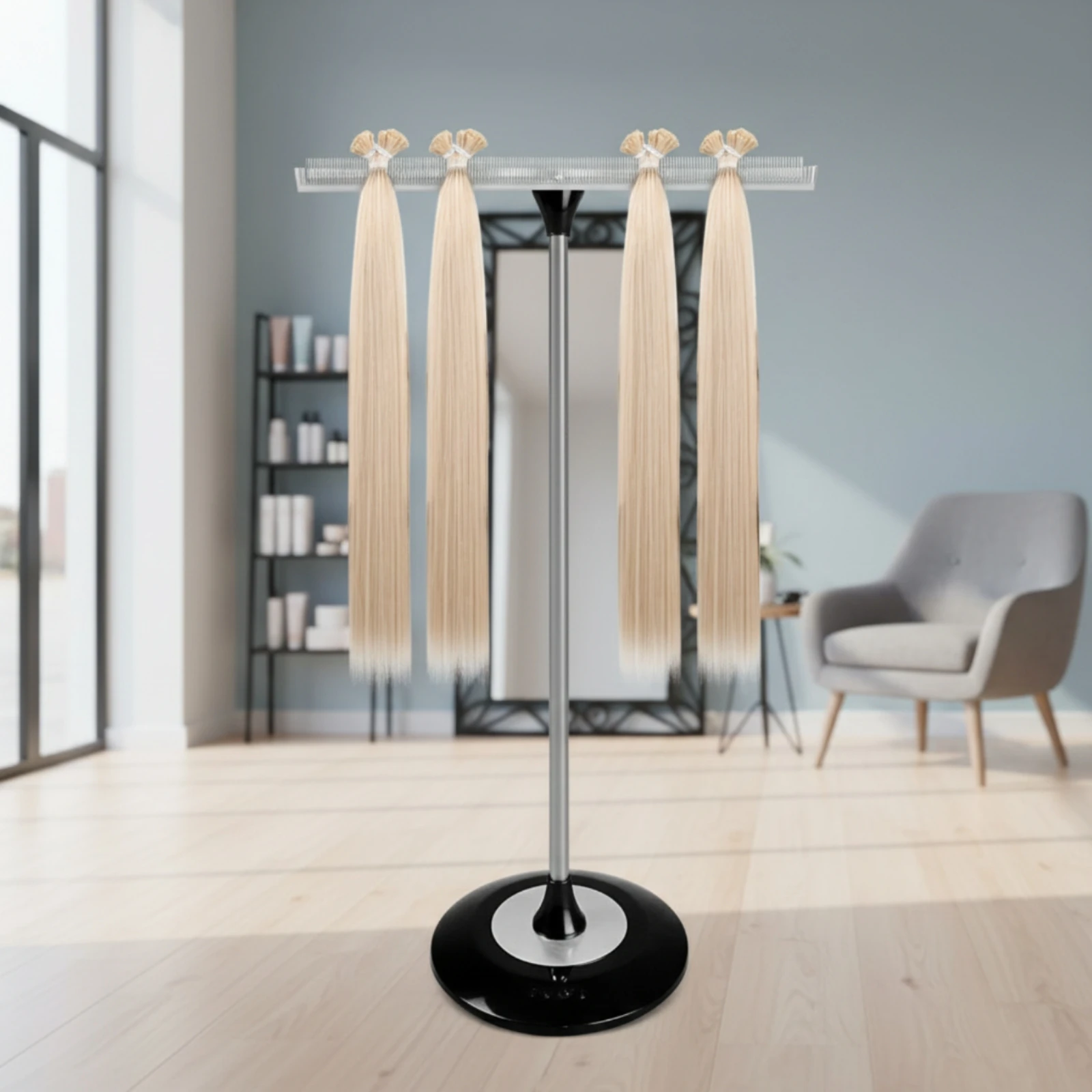 Hairpiece Stand with Weighted Base Heavy-Duty Floor Hairpiece Stand Long-Lasting Space-Saving for Hairstylists, Hair Salons