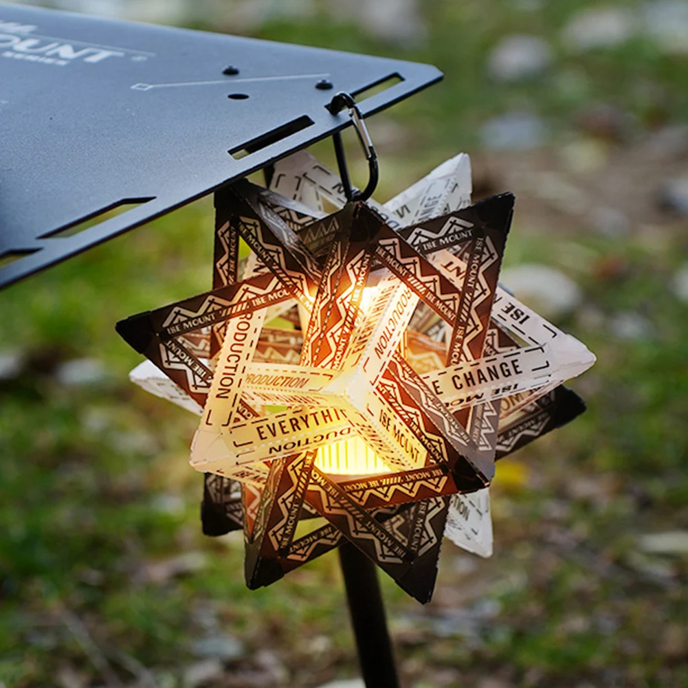 DIY Outdoor Star Camping Light Shade Waterproof Atmosphere Lamp Cover Wear-Resistant Decorative Lantern Lampshade (No lights)