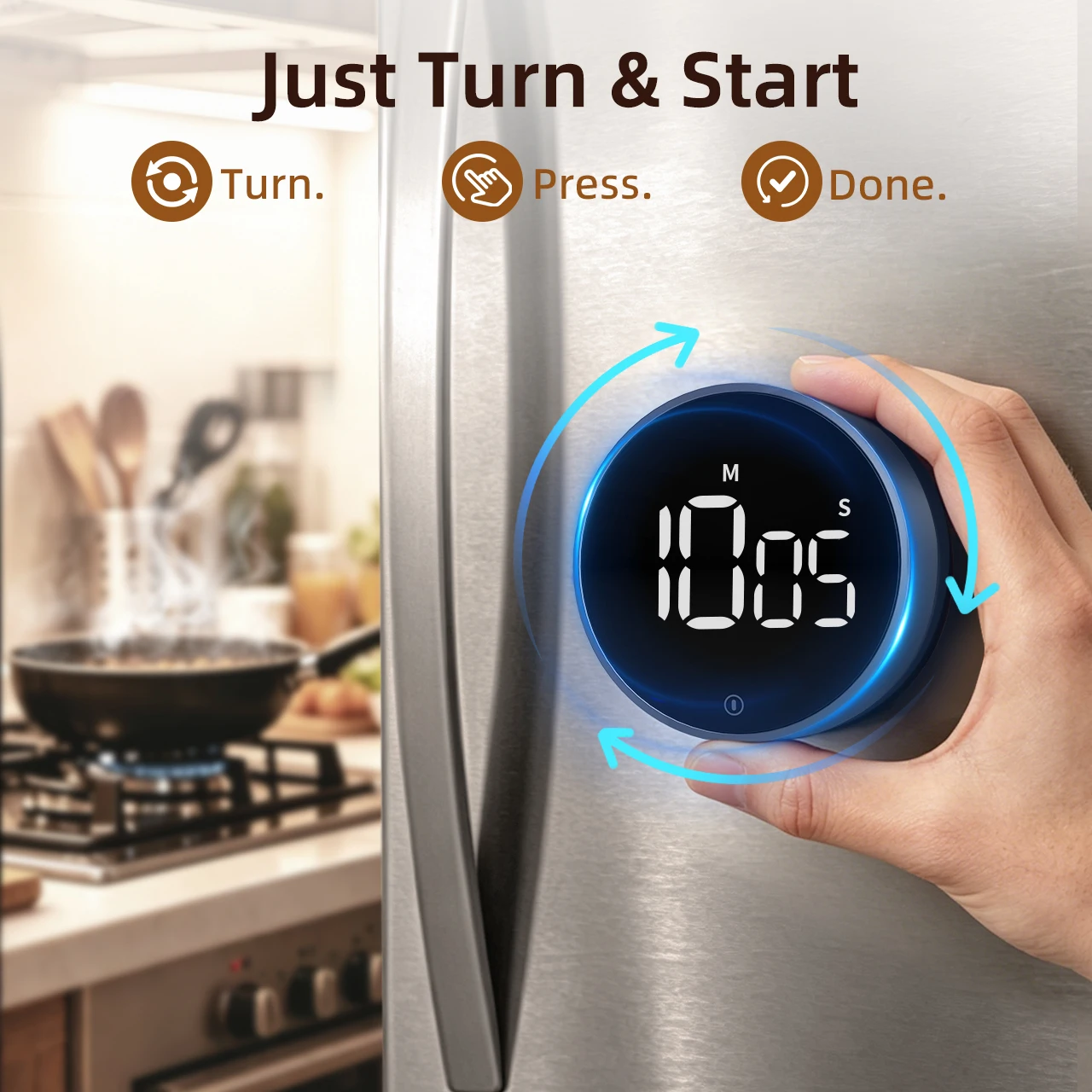 NOKLEAD Magnetic Kitchen Timer Digital Timer Manual Countdown Rotary Timer Mechanical Cooking Timer Cooking Shower Stopwatch