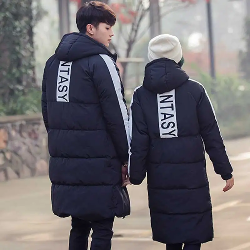

Men's Slim Fit Mid-Length Thiened Warm Cotton Jaet Korean Sle Winter Clothes Student down Cotton Coat Couple Outerwear ...