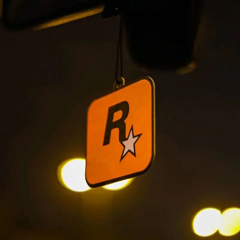 Game GTA R Star Car Paper Keychain Elastic Rope Keyrings with Fragrance Accessories Gift