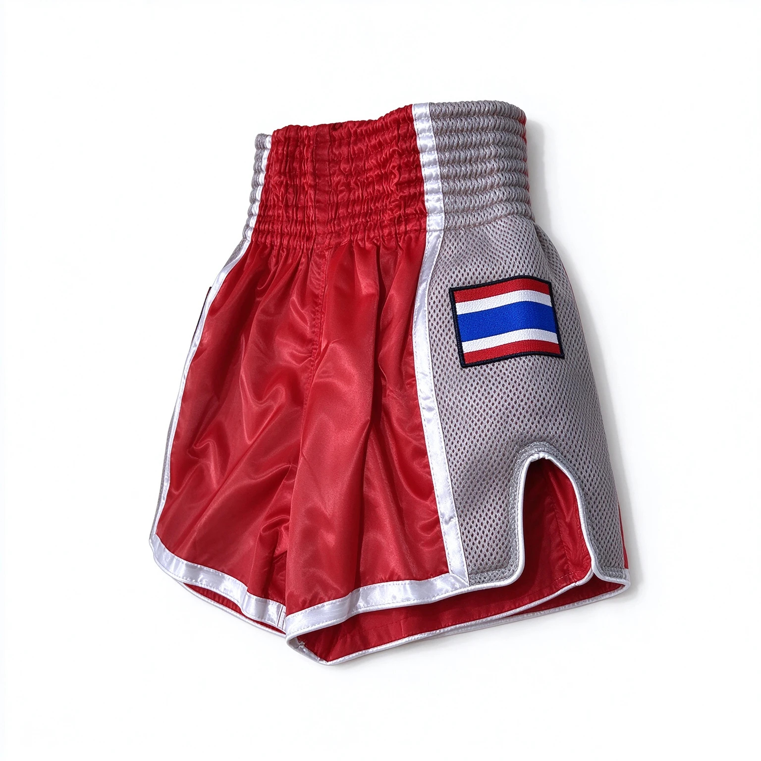 Muay Thai Boxing Shorts Red Glossy Satin Boxing Shorts Plain Shorts for Thai Boxing Fighting MMA Workout Martial Arts Adult Kids