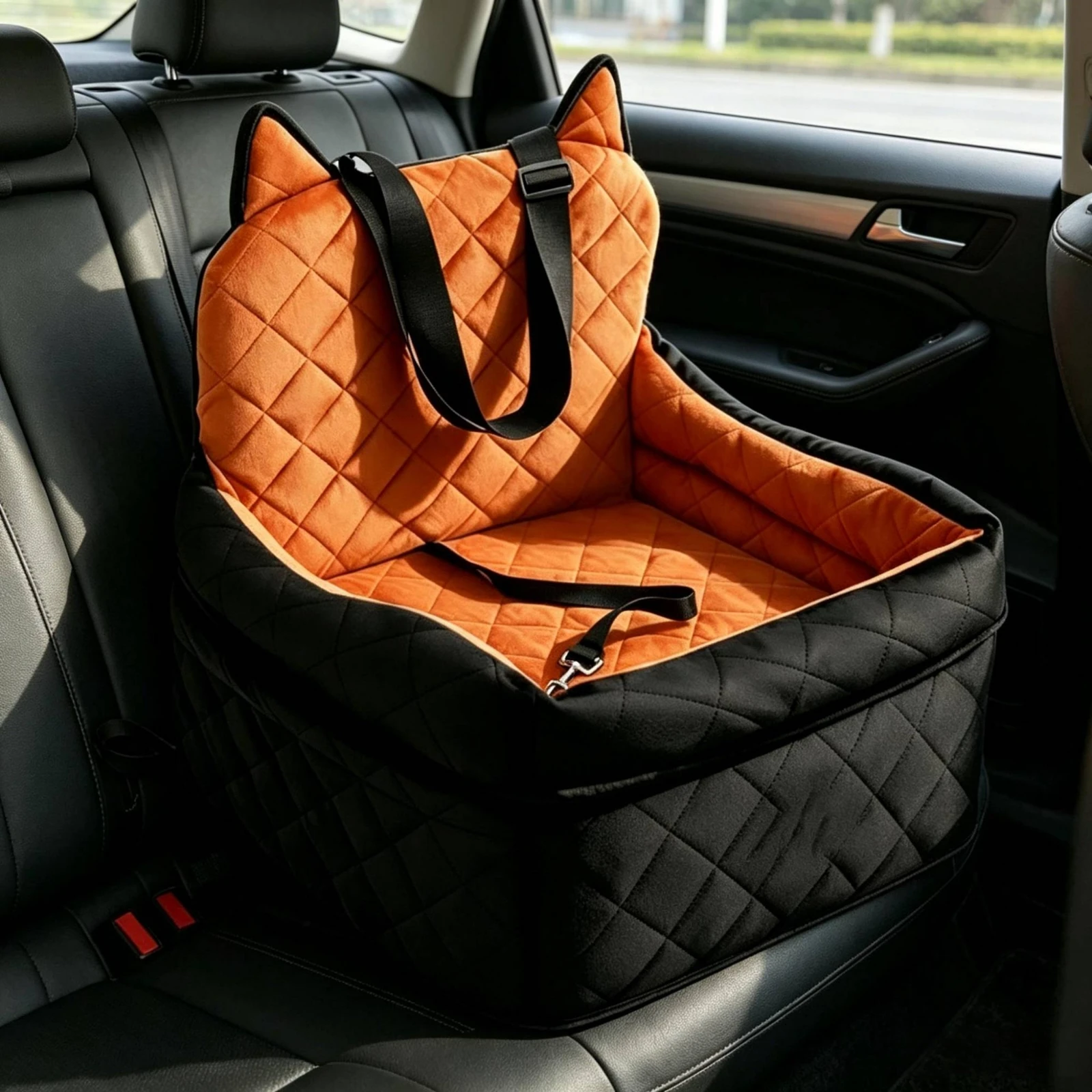 Dog Car Seat Bed Removable Washable Car Dog Bed Portable Quilted for Dogs