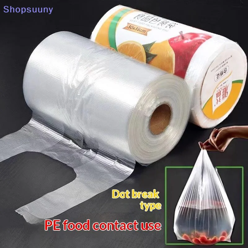 [SU]200/300/500pcs Food-grade PE Home Use Food Preservation Bag Microwave Oven Refrigerator Continuous Roll Point[SU]