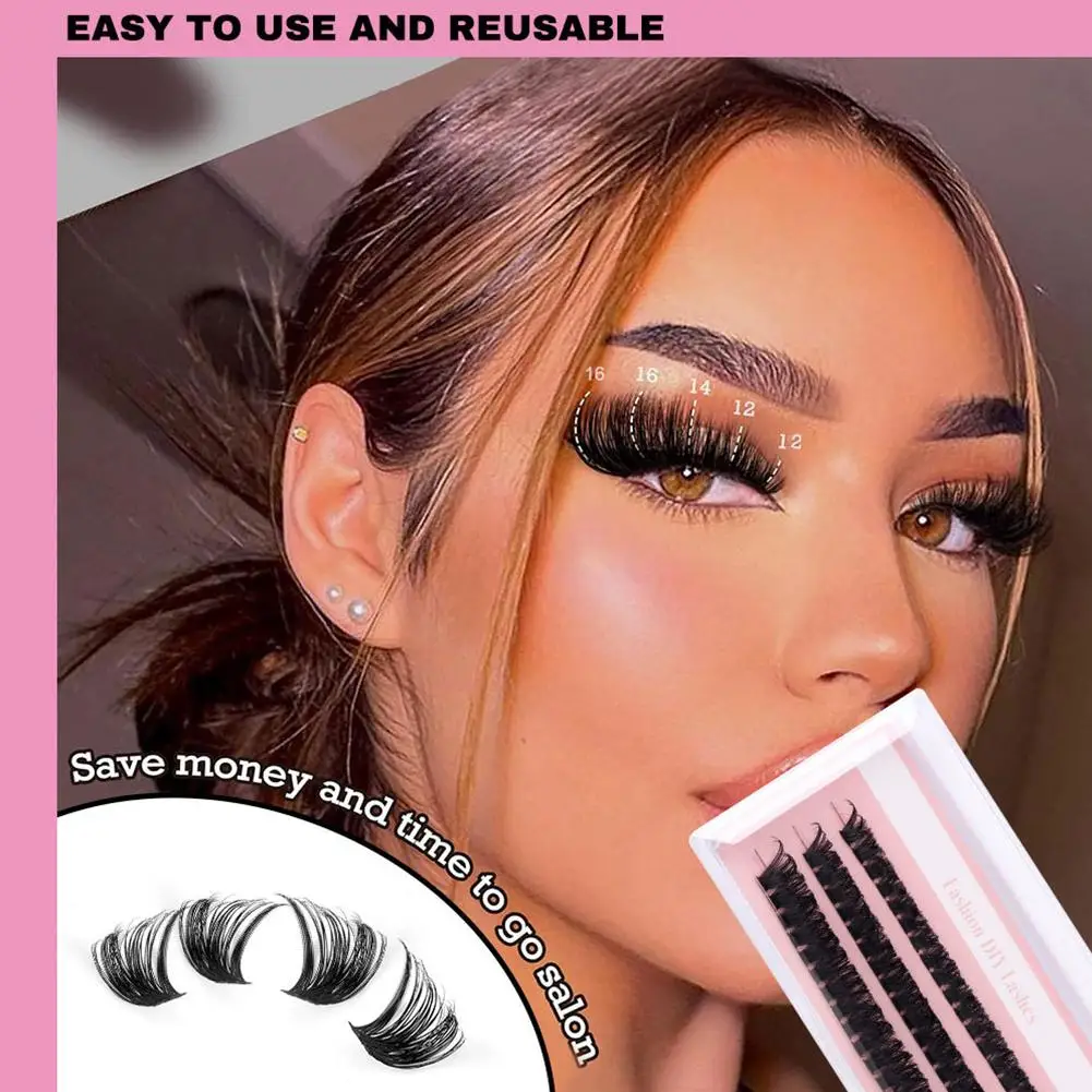 DIY segmentierte falsche Wimpern Natürlicher weicher Magnet Augen-Make-up-Werkzeug Curl up Graft Wimpernverlängerung für Anfänger DIY Wimpern