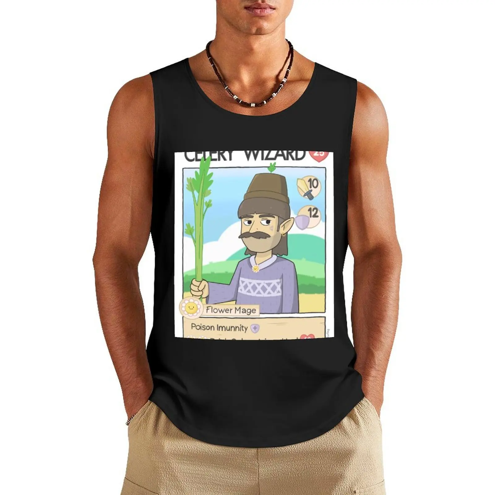 

Celery Wizard - RPG/Card Game Tank Top sports suits Men's sports t-shirt anime t-shirts bodybuilding
