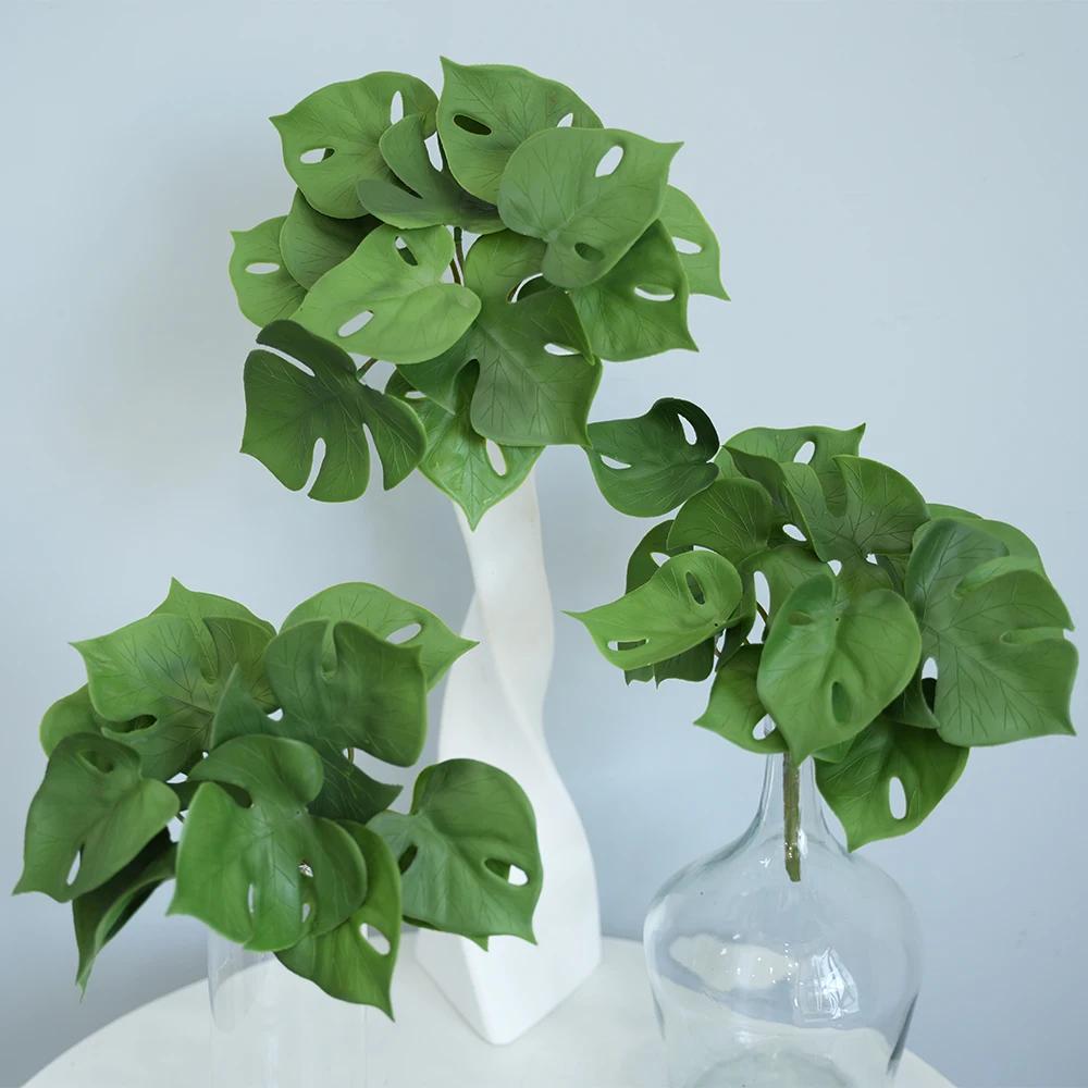 Plante Monstera réaliste à 12 feuilles, plantes tropicales d'intérieur et d'extérieur, tiges de Monstera, verdure pour la décoration de la maison