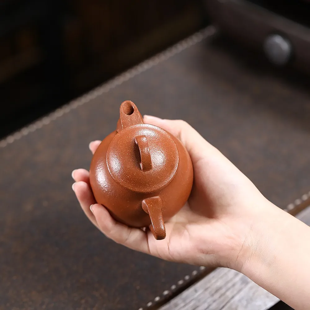 Handmade Yixing Purple Clay Pot Famous Ore Descending Slope Mud Mitre Household Kung Fu Teapot Gift Box Ball Hole 160C
