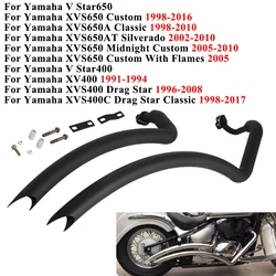 For Yamaha V Star400 Star650 XVS400 XVS650A XVS650AT Dragstar 400 650 Motorcycle Full Exhaust Escape Double Link Pipe Muffler