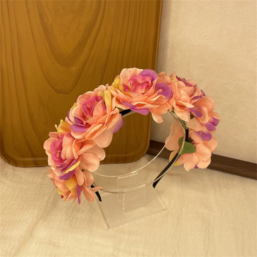 1pcs fashion flower hair bands, sweet hanfu hairpin hair clips, suitable for super fairy girl wreath headdress bouffant headband