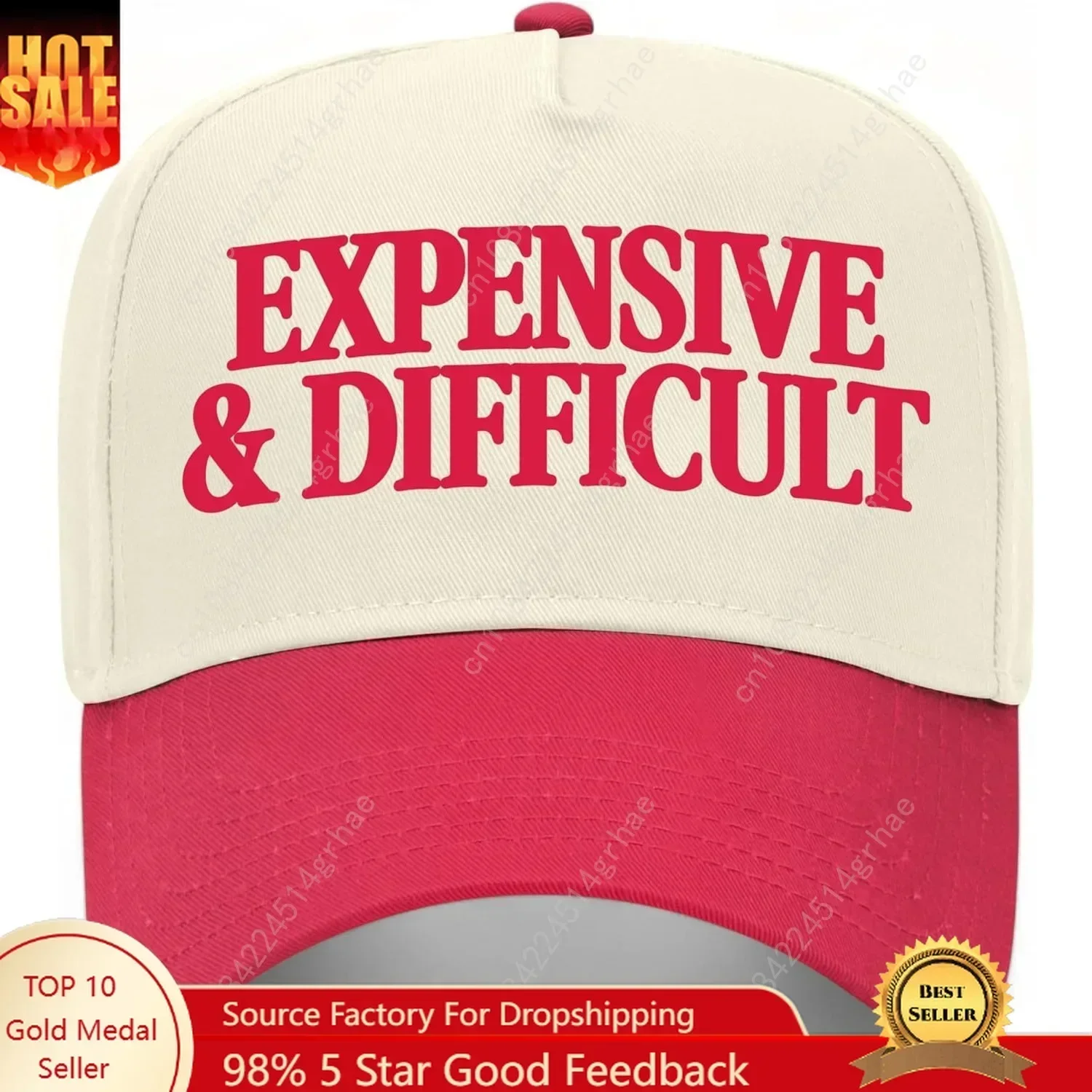 Expensive & Difficult Serif Vintage Trucker Hat | Funny Premium Snapback Baseball Hat for Men & Women
