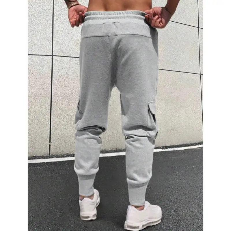 

Свободные мужские джинсовые джинсы с эластичной резинкой на талии и откидной крышкой, боковые брюки в стиле ретро, брюки Ciwalk с девятью точками