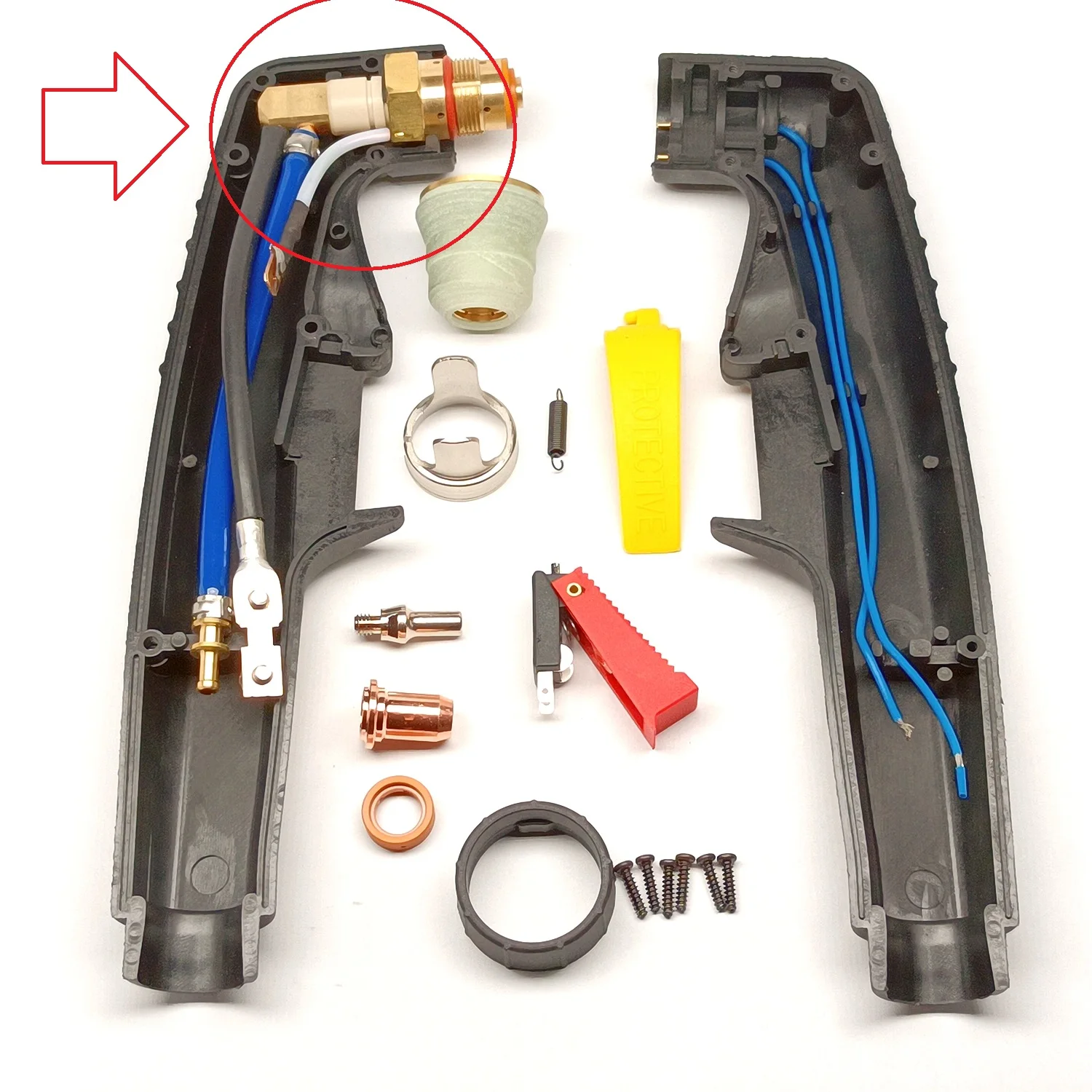 Imagem -05 - Tocha de Corte Cortador de Plasma Não Alta Freqüência Golpe de Volta Fit Cabeça Interna Corpo Interno Apto para Tecmo 09603 Pt40 Pt60 pt 40 60