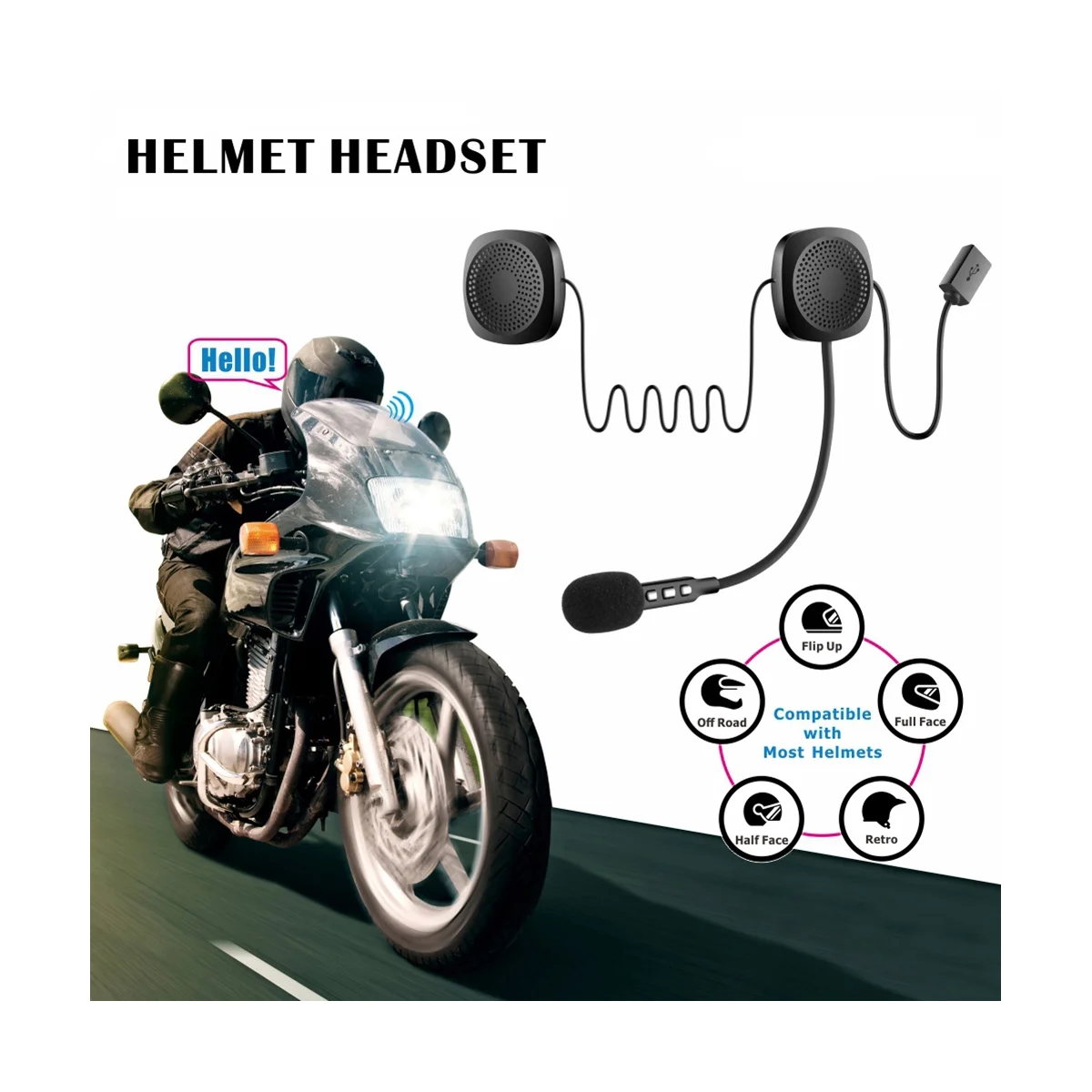 Bezprzewodowy zestaw słuchawkowy Bluetooth kask motocyklowy głośniki słuchawki głośnomówiące Mp3 odtwarzacz muzyczny akcesoria motocyklowe