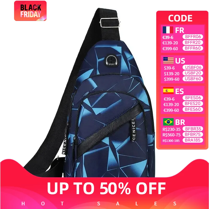 New Fashionable  Chest Pack Men's Ins Korean Version Crossbody Bag Lightweight Outdoor Sports Casual Couple Backpack Trend