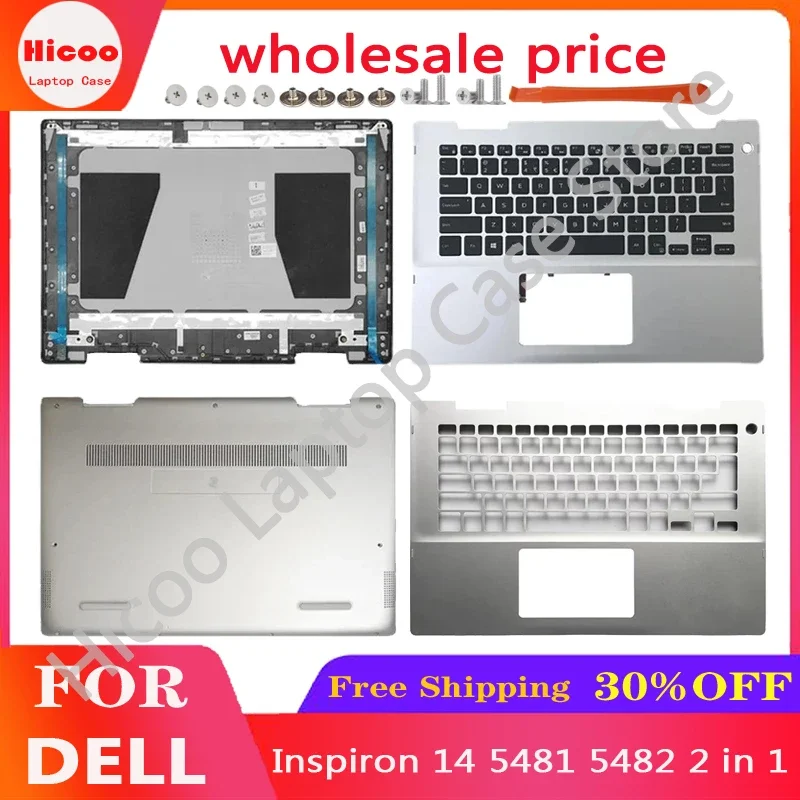 NEW Laptop LCD Back Cover/Palmrest/Bottom Case / Keyboard  For DELL Inspiron 14 5481 5482 2 in 1  P/N 041KVJ 01K3JR 00V9J6