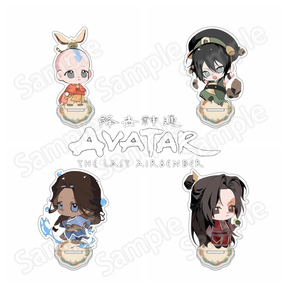 Anime Avatar The Last Airbender New 10CM Chibi Acrylic Stand Keychain Aang Katara Zuko Anime HD Print Desktop Decor Collectible