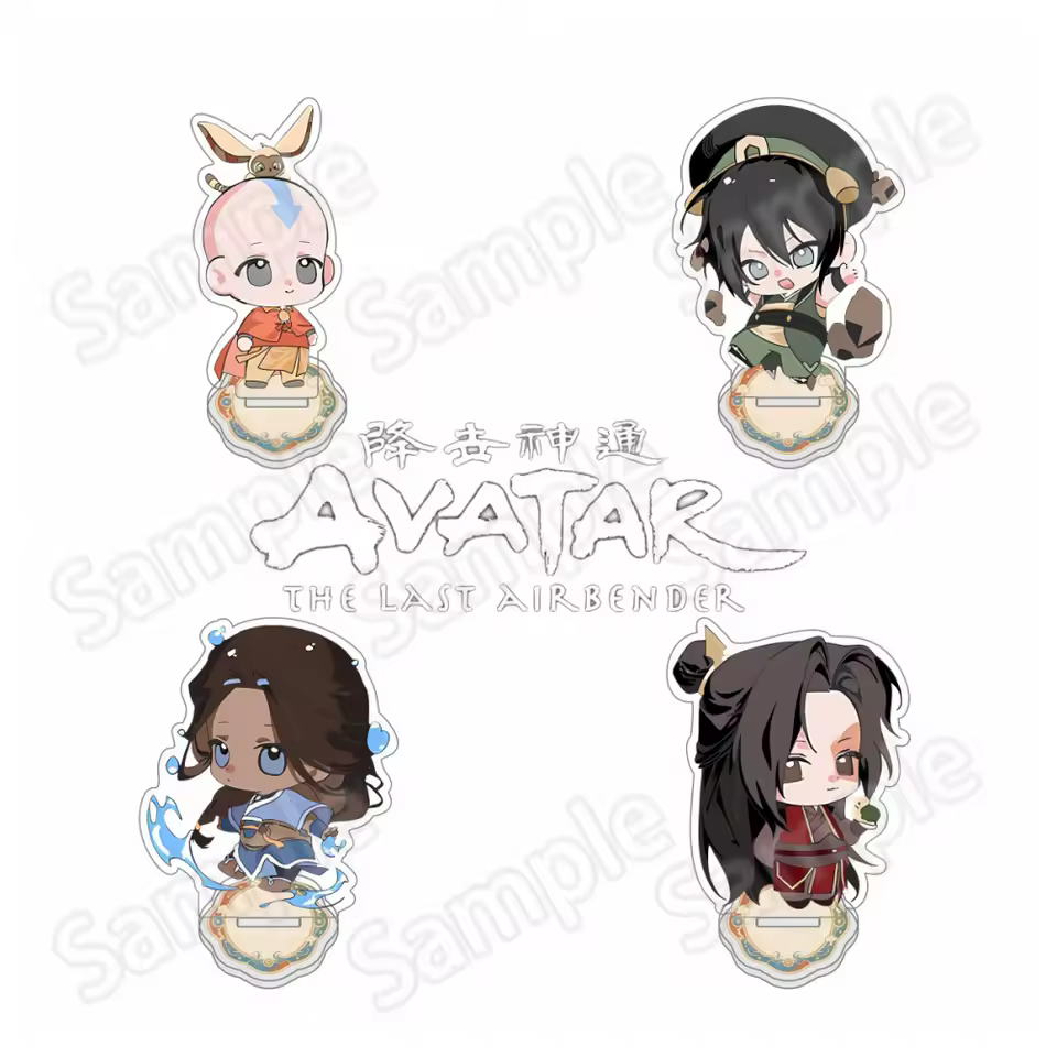 Anime Avatar The Last Airbender New 10CM Chibi Acrylic Stand Keychain Aang Katara Zuko Anime HD Print Desktop Decor Collectible