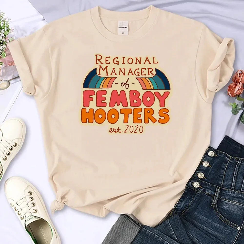 Regional Manager Femboy Hooters Men Vintage Printed T-shirts Butterfly Graphic Man Sweatshirts Gaming Character Unisex  Tshirts