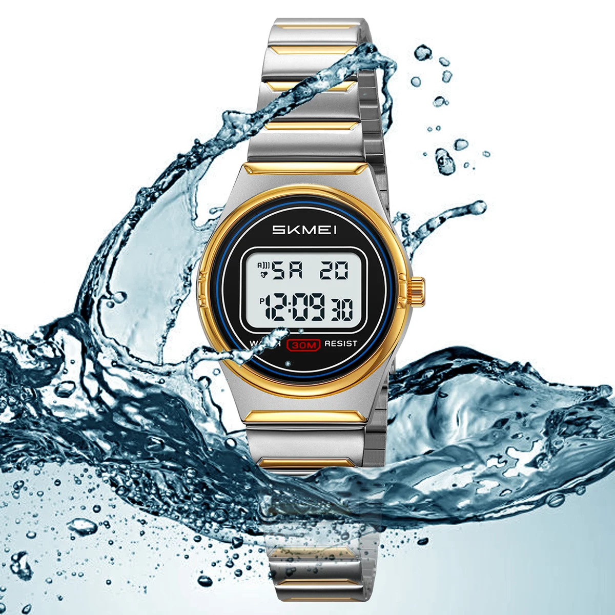 SKMEI Women Top Brands Luxury Watches Waterproof Sports Ladies Electronics Watch Small Dial Digital Stainless Steel Wristwatches