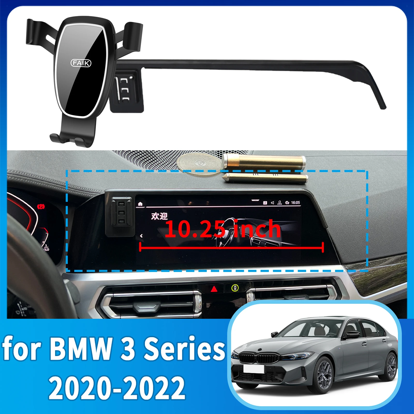 

fit for BMW 3 Series 2020-2022 G20 (10.25in) ​​Anti-Shake Screen Base Phone Holder Mount Stand ​​ Dedicated Car​​ accessoires