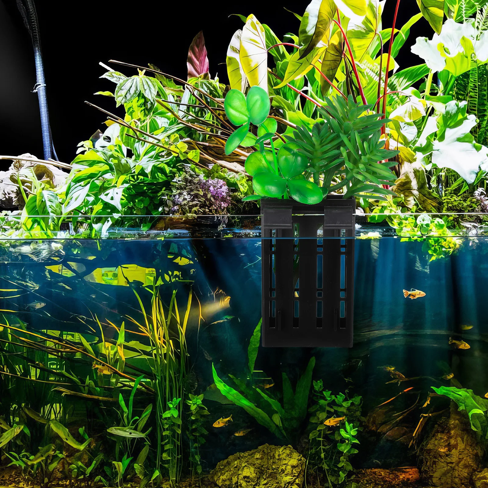 

4Pcs Hanging Aquatic Plant Holders Strong Plastic Aquarium Planter for Healthy Plant Growth with Improved Water Circulation