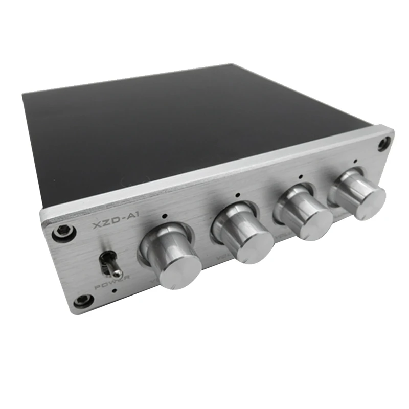 ●HIFI Lossless 1 Input 4 Output HUB Audio Distributor Signal Selector Switch Source Switcher Volume Amplifier(Silver)