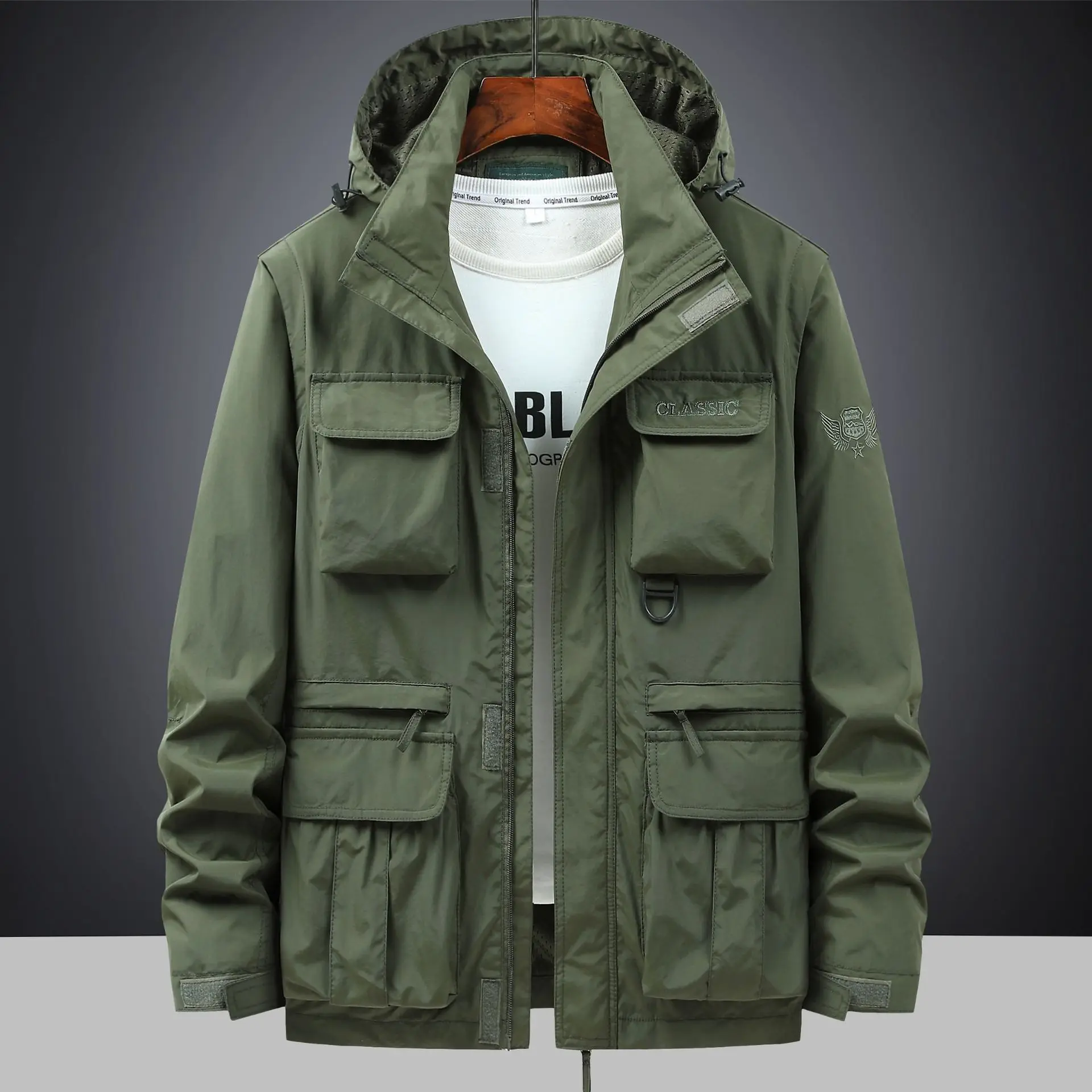 Men's Lightweight Casual Jacket with Detachable Sleeves