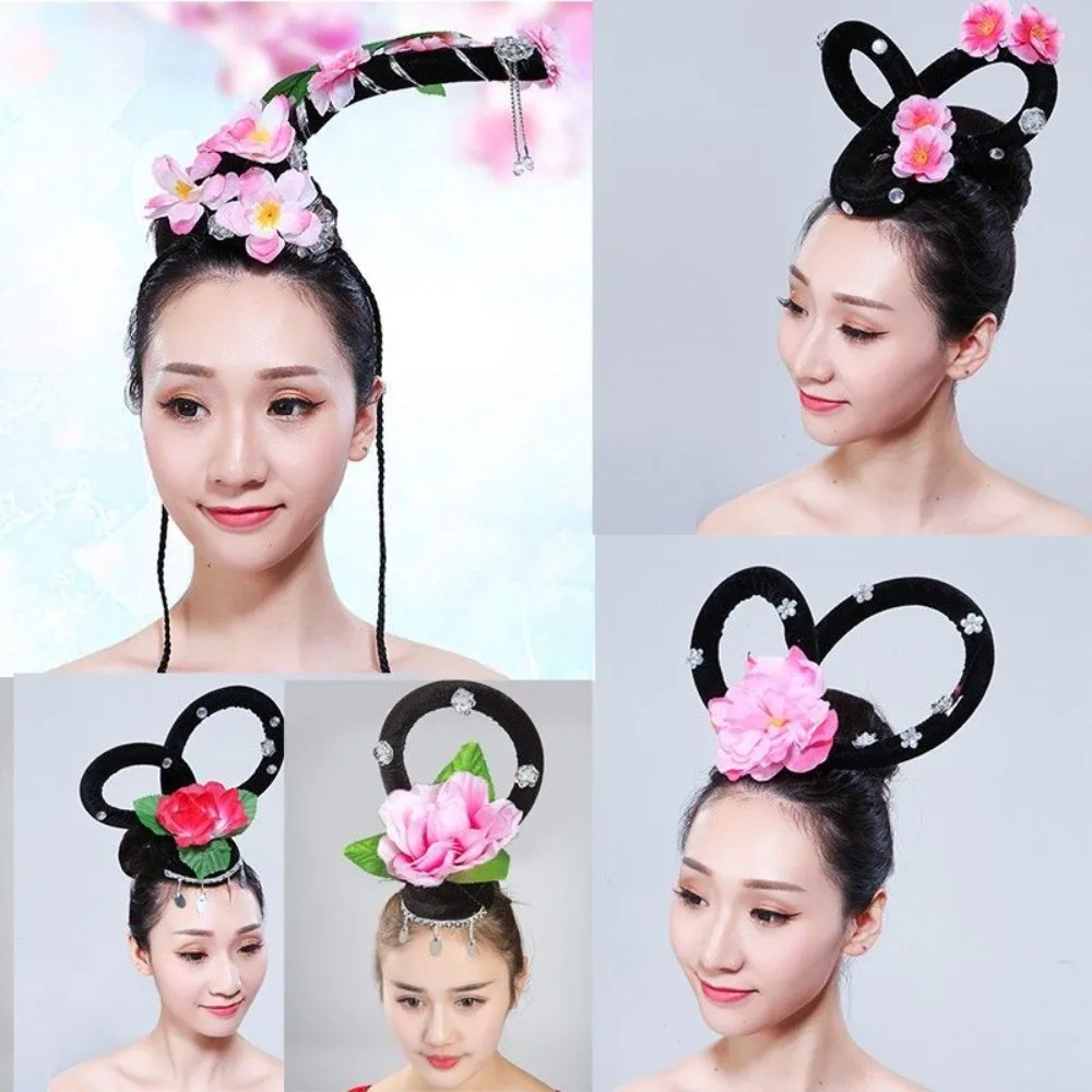 

Traditional Chinese Water Sleeve Dance Costume Set - Seven Fairy Maidens Hairpins + Feitian Dance Wig