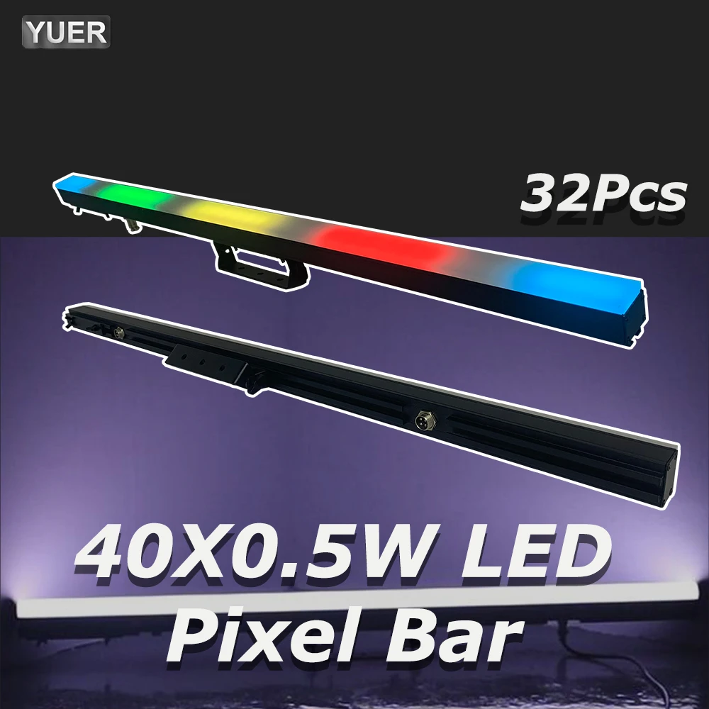 

32PCS/LOT NEW LED 40X0.5W Pixel Bar Strip Light LED RGB 3IN1 Stage Effect Light DMX 480CH Channel LED Wall Wash DJ Disco Light