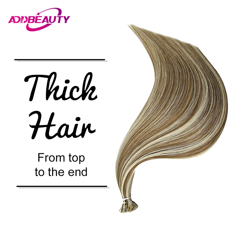 Straight Human Hair Extension By Fusion Flat Tip Keratin Capsules 0.8g/ 1g/Strand 50pcs Natural Hair Extension Ombre Blond Color