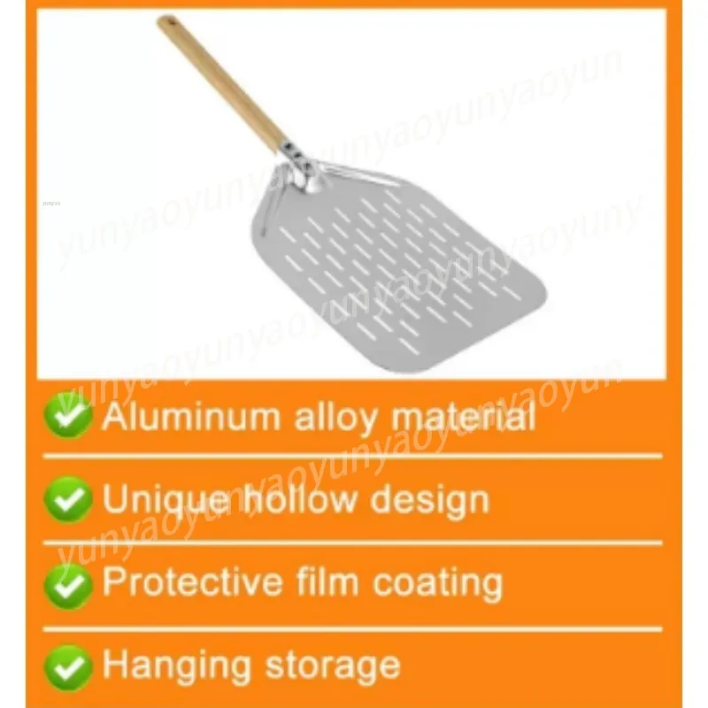 Aluminium Alloy Non-Stick Pizza Shovel Heat Insulated Wood Handle Oven Safe Household Bakery Kitchen Baking Transfer Accessory