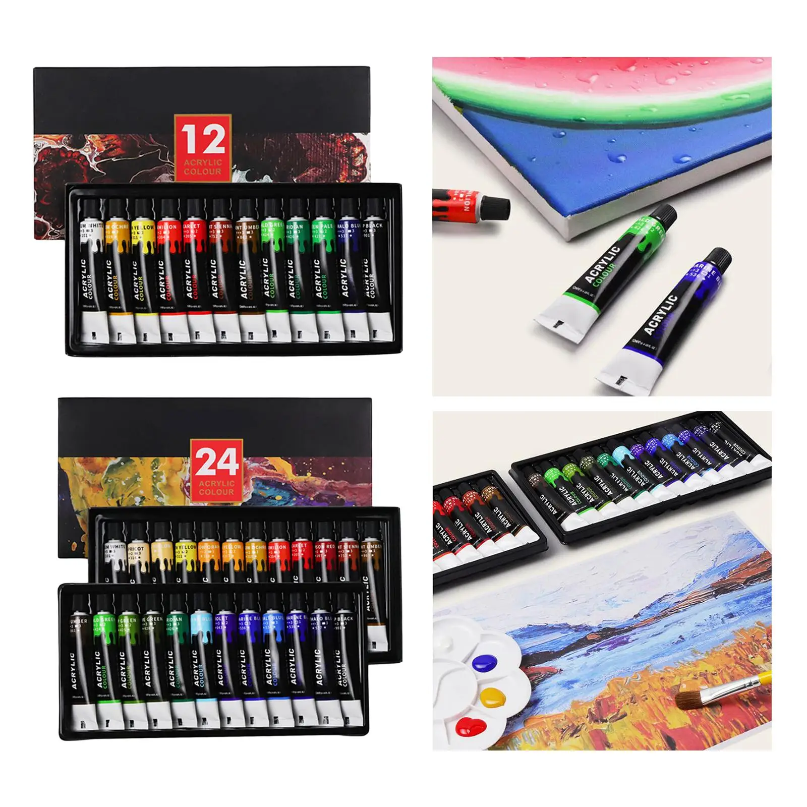 

Акриловые 12 мл насыщенные пигменты цвета без выцветания для ткани бумаги кожи для детей взрослых художников ремесла